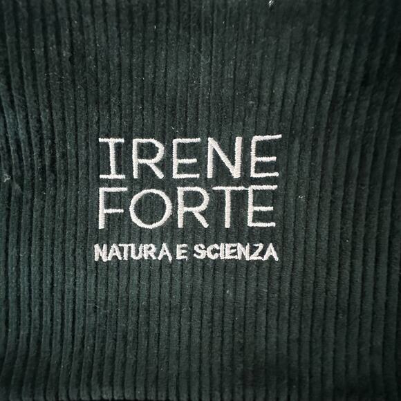 IRENE FORTE Cosmetics Bag Green Corduroy Embroidered Logo Natura E Scienza - Picture 3 of 10